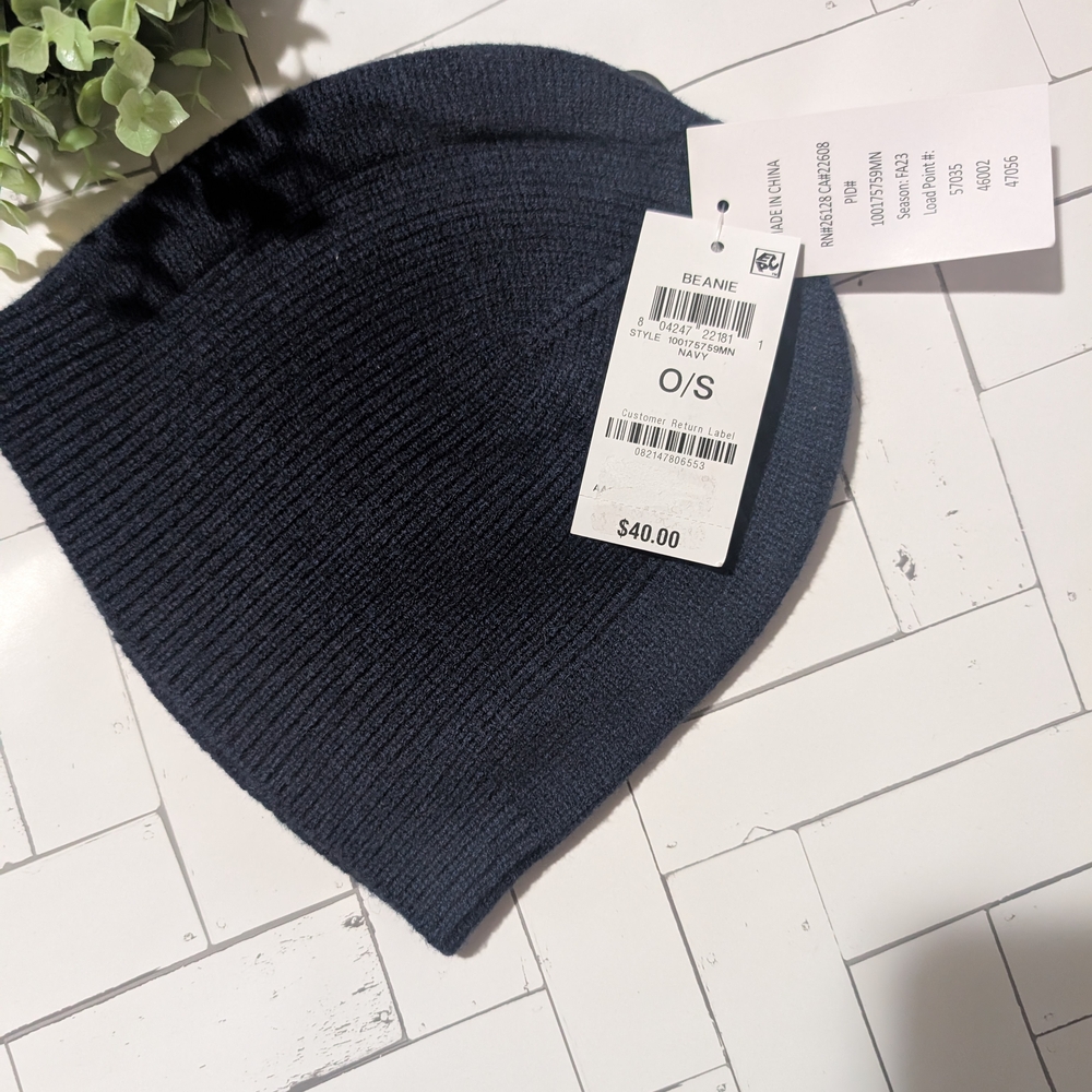 Alfani Blue Ribbed Knit Hat